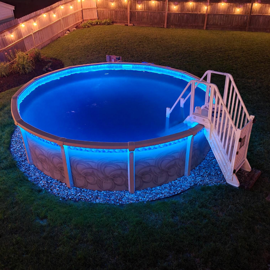 Above Ground Pool with LED Lighting